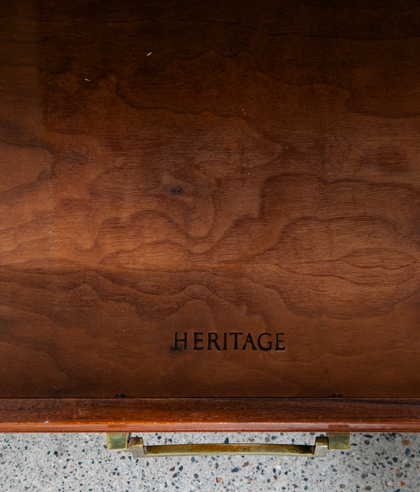 Mid Century Danish Modern End Table Side Entryway Rosewood Drawer Brass Wood Mcm - Image 10