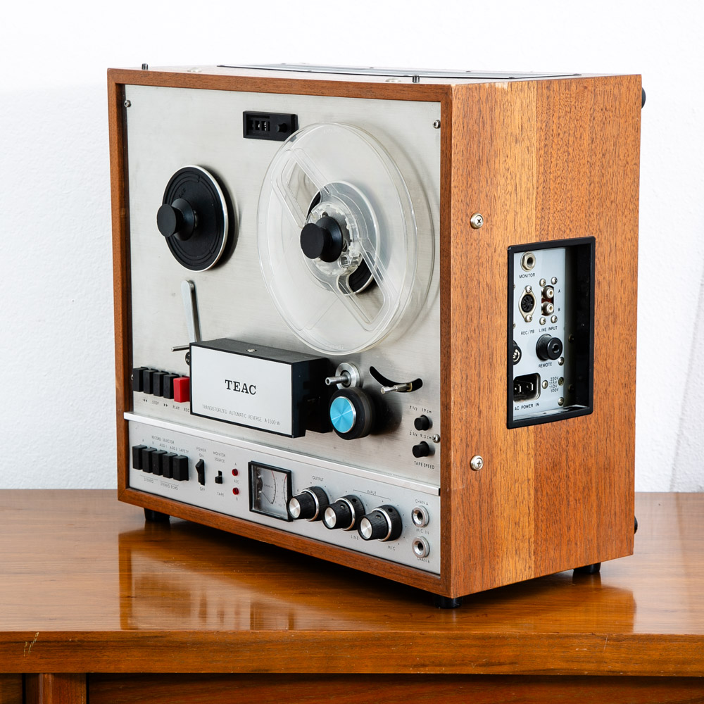 Vintage Reel to Reel Teac A-1500 W Walnut Case 4/2-track 2-channel Table Top Mcm - Image 2