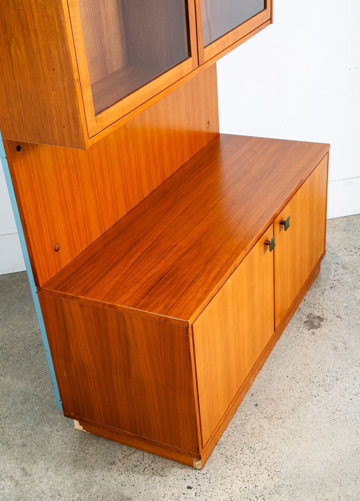 Mid Century Danish Modern Cabinet Wall Unit Hutch Credenza Display Teak Glass - Image 8