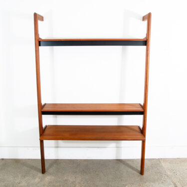 Mid Century Modern Wall Unit Shelving Cabinet Walnut Vintage 1 Bay 50.5 x 76.5 H