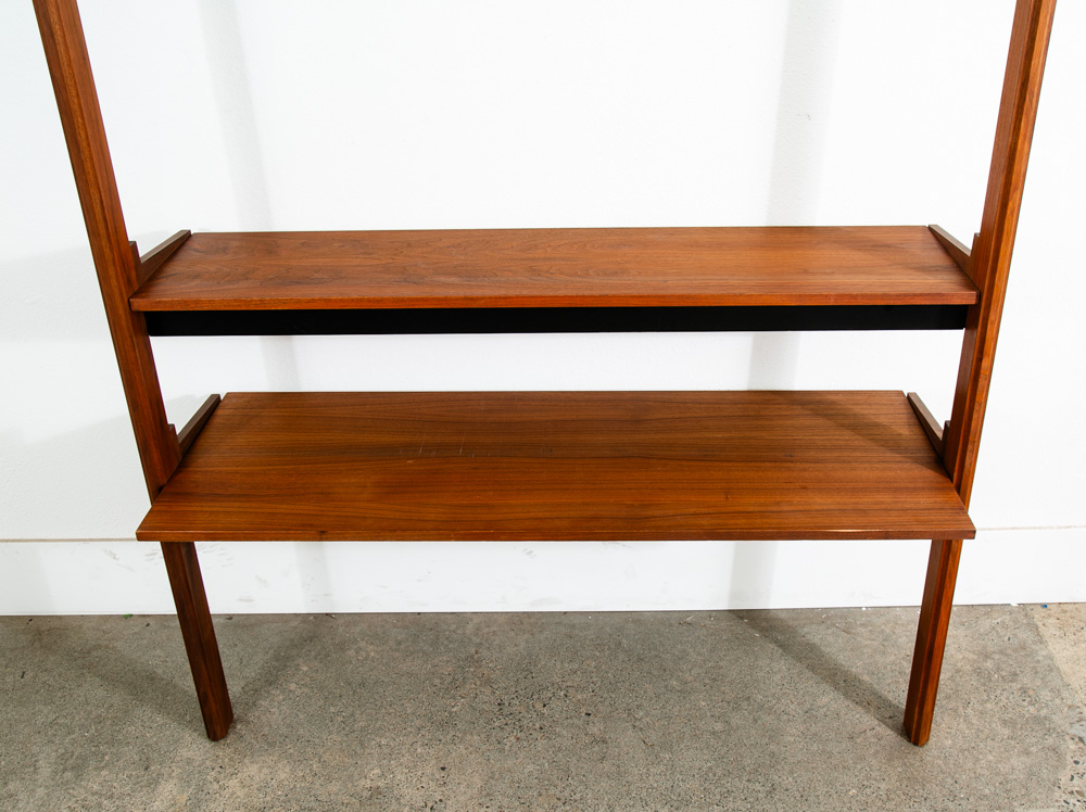 Mid Century Modern Wall Unit Shelving Cabinet Walnut Vintage 1 Bay 50.5 x 76.5 H - Image 4