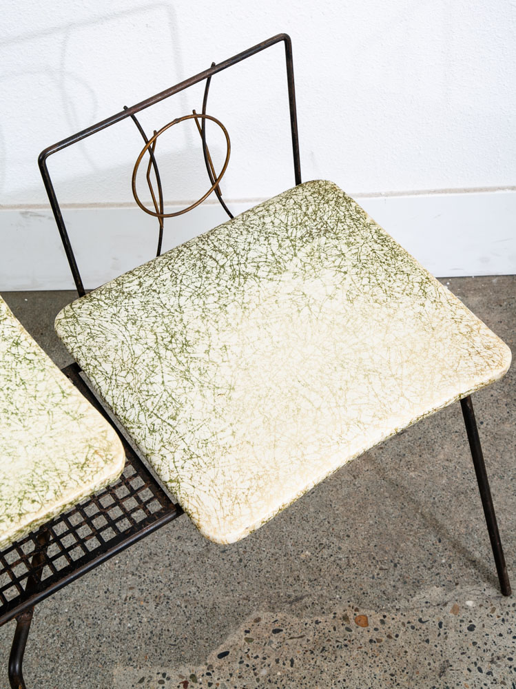 Mid Century Modern Gossip Bench Telephone Table Entryway Beard Vintage Metal Mcm - Image 11