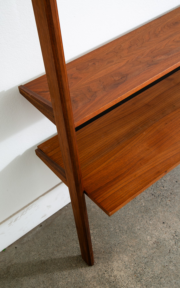 Mid Century Modern Wall Unit Shelving Cabinet Walnut Vintage 1 Bay 50.5 x 76.5 H - Image 6