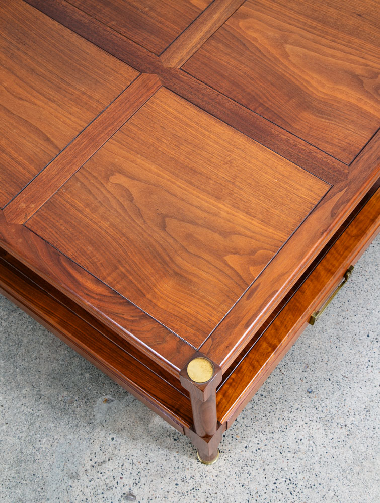 Mid Century Danish Modern End Table Side Entryway Rosewood Drawer Brass Wood Mcm - Image 8