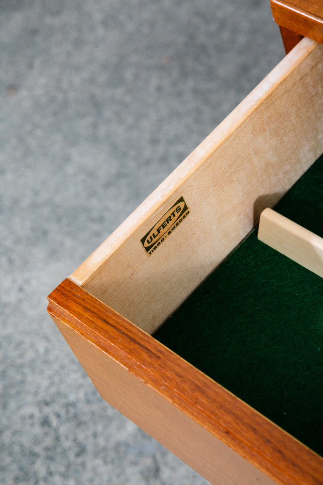 Mid Century Danish Modern Cabinet Wall Unit Hutch Compact Teak Glass Drop Down - Image 7