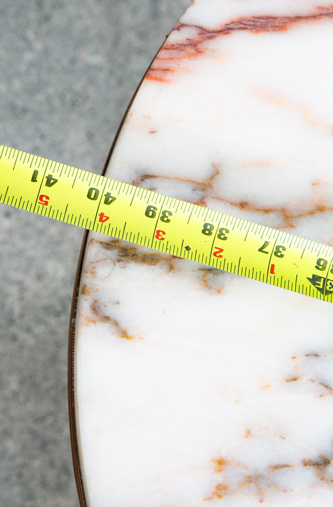 Mid Century Modern Coffee Table Marble Sculptural Vintage Mcm Hairpin Oval White - Image 12