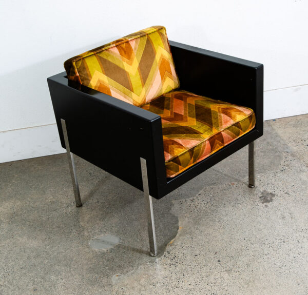 Mid Century Modern Lounge Chairs Harvey Probber #248 Architectural Cube Chrome - Image 7