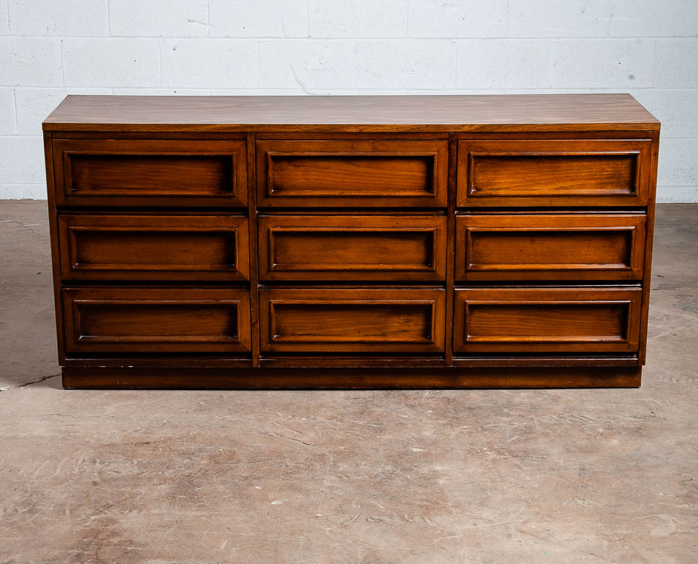 Mid Century Modern Dresser Credenza Morris of California Walnut Drawer 9 drawer - Image 2