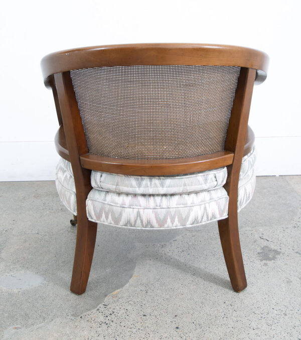 Mid Century Modern Lounge Chairs Armchairs Set Cane Back Brown Grey White Mcm - Image 10