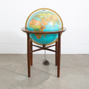 Mid Century Modern Globe Replogle Floor Illuminated Lamp 1960s Wood Pearsall