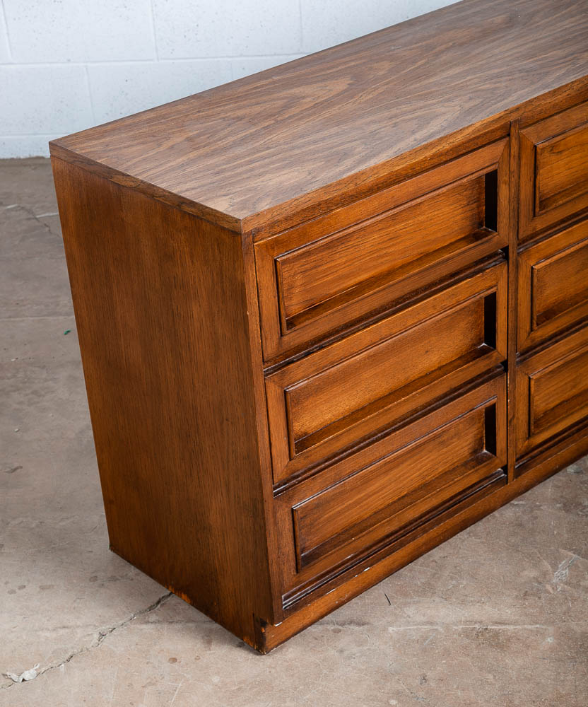 Mid Century Modern Dresser Credenza Morris of California Walnut Drawer 9 drawer - Image 9