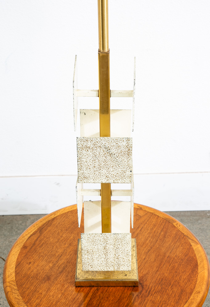 Mid Century Modern Table Lamp Rembrandt Light Lighting Brass White Metal Large - Image 7