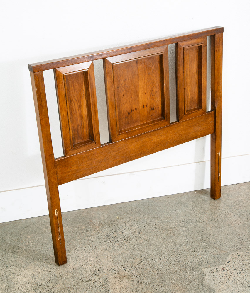 Mid Century Modern Headboard Twin Size Bed Frame Wood Compact Vintage Mcm - Image 8