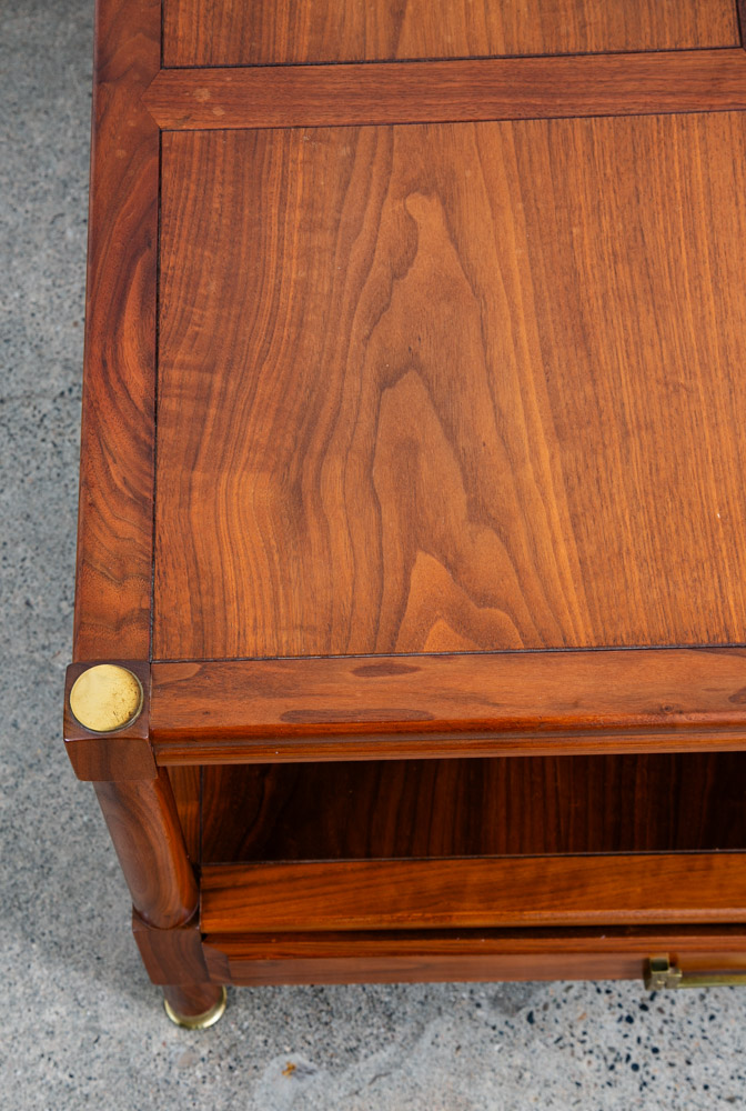 Mid Century Danish Modern End Table Side Entryway Rosewood Drawer Brass Wood Mcm - Image 11