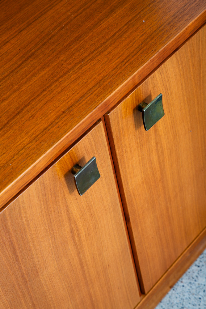 Mid Century Danish Modern Cabinet Wall Unit Hutch Credenza Display Teak Glass - Image 10
