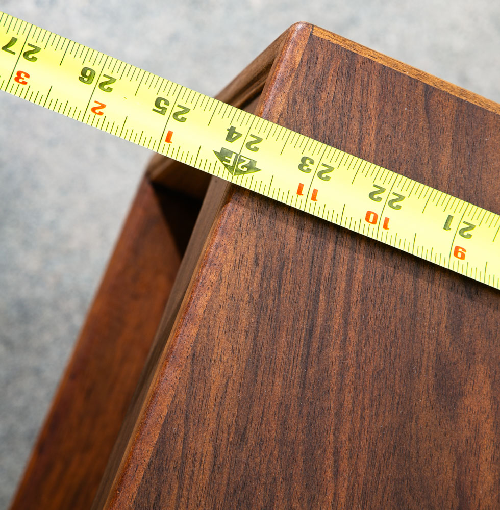 Mid Century Modern Nightstand End Side Table Walnut Drawer Refinished Vintage - Image 9