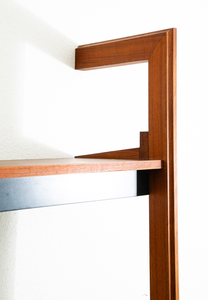 Mid Century Modern Wall Unit Shelving Cabinet Walnut Vintage 1 Bay 50.5 x 76.5 H - Image 9