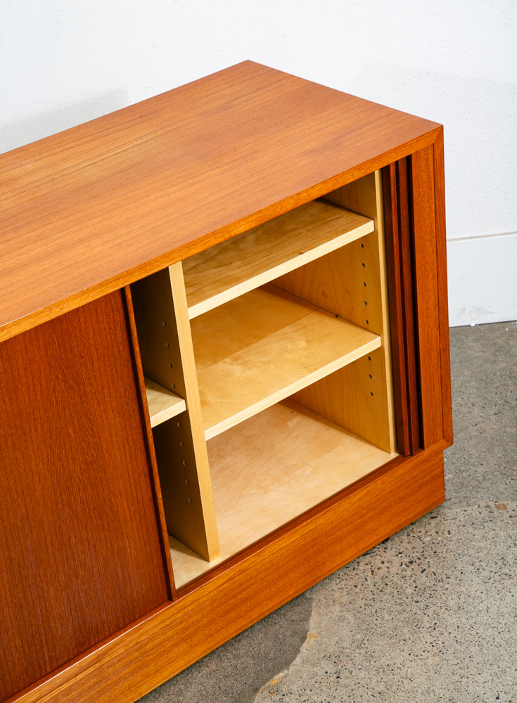 Mid Century Danish Modern Credenza Cabinet Teak Poul Hundevad Tambour Door Mcm - Image 10