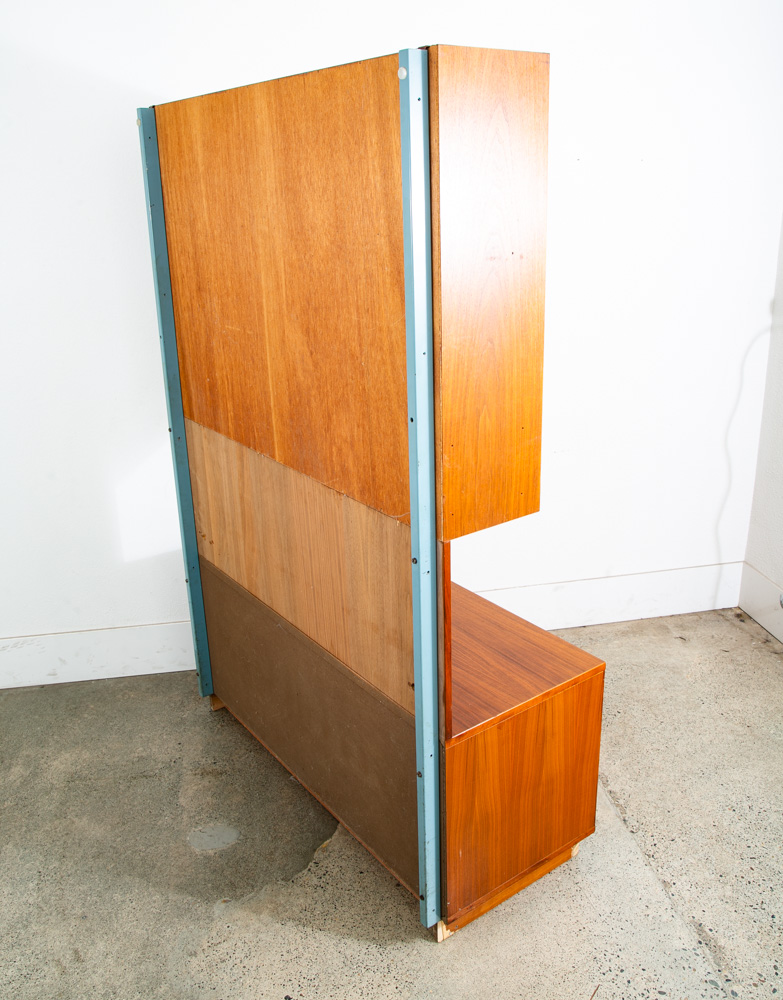 Mid Century Danish Modern Cabinet Wall Unit Hutch Credenza Display Teak Glass - Image 4