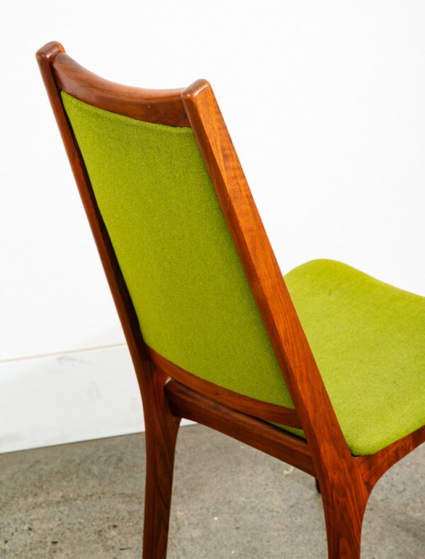 Mid Century Modern Dining Chairs Pair Set Green Sculptural Walnut High Back Mcm - Image 11