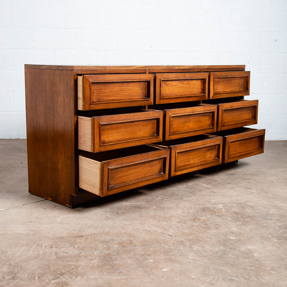 Mid Century Modern Dresser Credenza Morris of California Walnut Drawer 9 drawer - Image 6