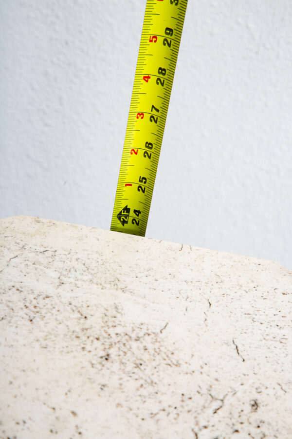 Mid Century Modern Side Table End Travertine Stone Mahogany Harvey Probber Round - Image 10