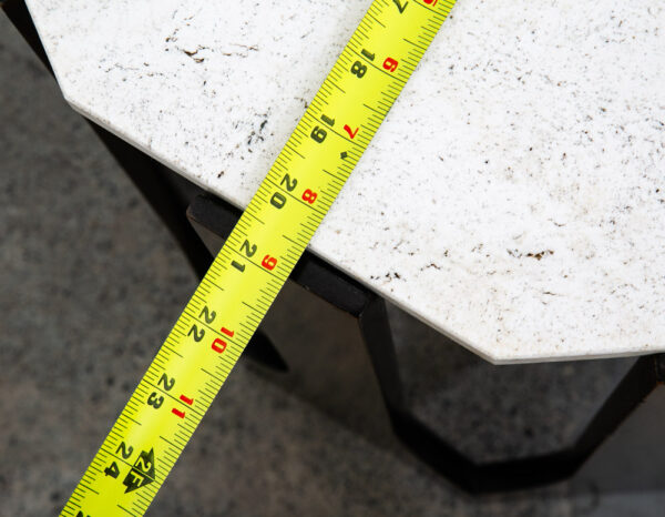 Mid Century Modern Side Table End Travertine Stone Mahogany Harvey Probber Round - Image 9