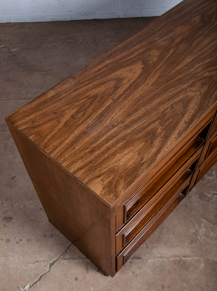 Mid Century Modern Dresser Credenza Morris of California Walnut Drawer 9 drawer - Image 10