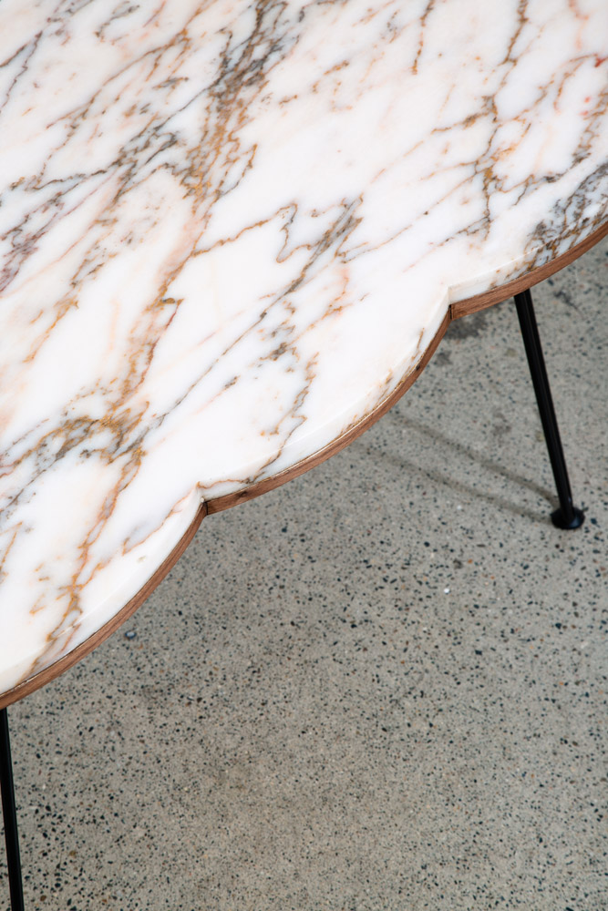 Mid Century Modern Coffee Table Marble Sculptural Vintage Mcm Hairpin Oval White - Image 7