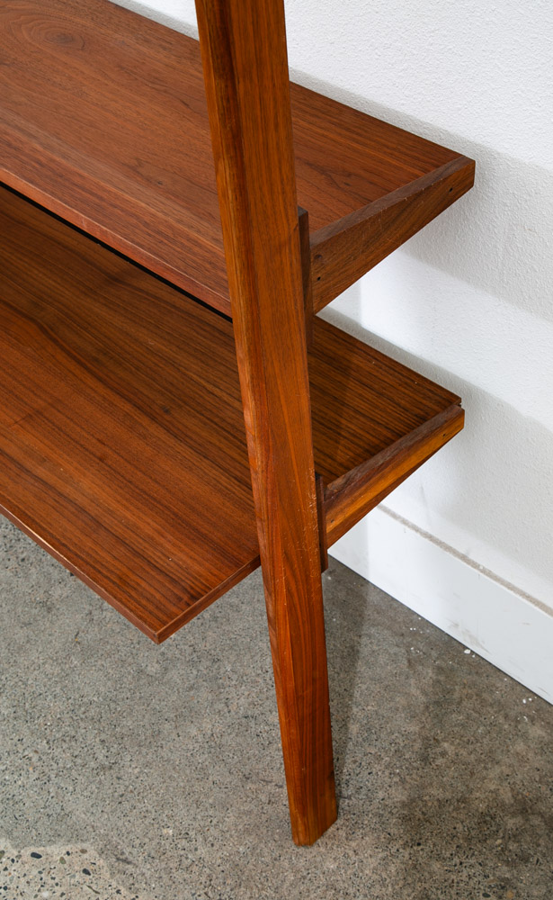Mid Century Modern Wall Unit Shelving Cabinet Walnut Vintage 1 Bay 50.5 x 76.5 H - Image 8
