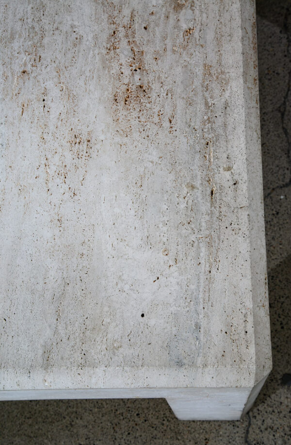 Mid Century Modern Coffee Table Travertine Square Large 42" 1970s Vintage Stone - Image 10