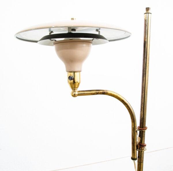 Mid Century Modern Floor Lamp Round Metal Sight Light Office UFO Saucer Mcm - Image 3