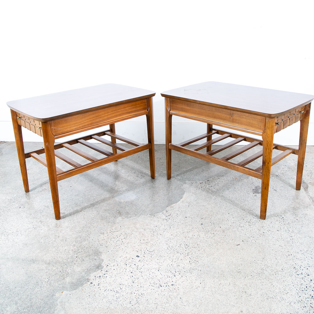 Mid Century Modern Nightstands Side Table End Mersman Walnut Vintage Mcm Drawer