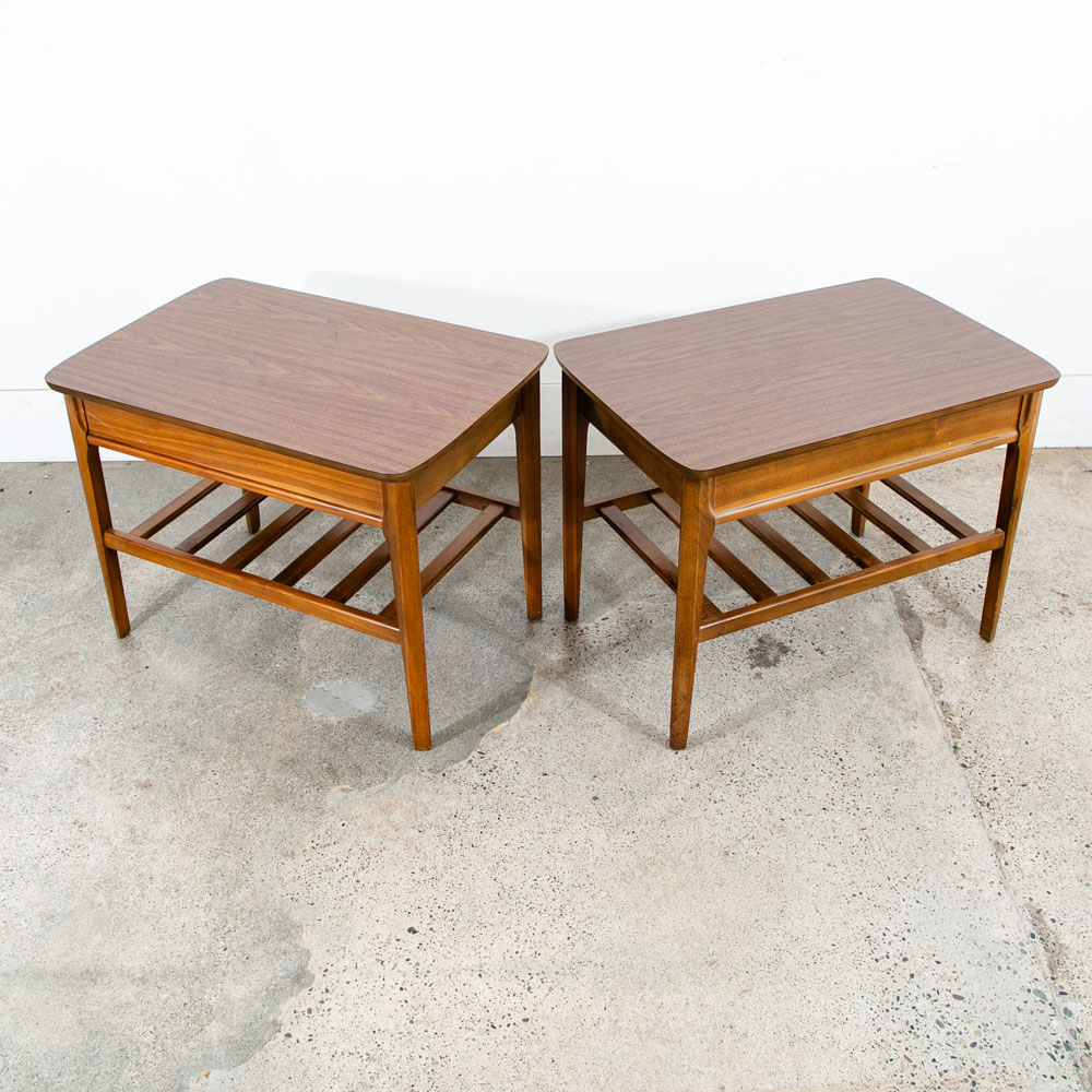 Mid Century Modern Nightstands Side Table End Mersman Walnut Vintage Mcm Drawer - Image 7