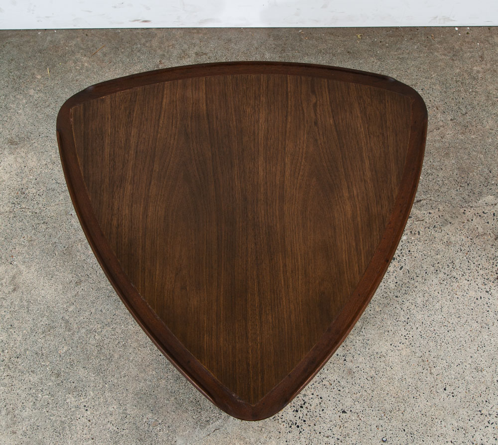 Mid Century Danish Modern Side Table Guitar Pick Poul Jensen Selig Cane Shelf NM - Image 7