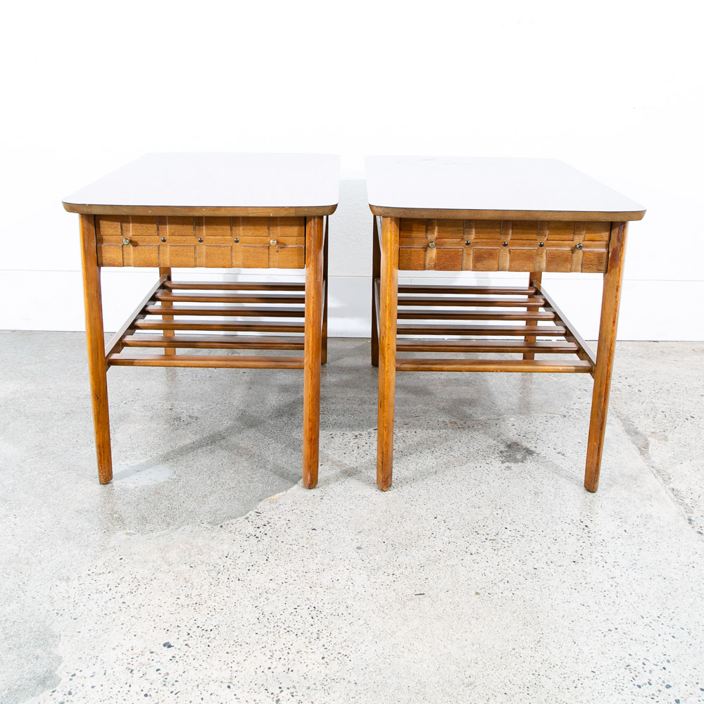 Mid Century Modern Nightstands Side Table End Mersman Walnut Vintage Mcm Drawer - Image 2