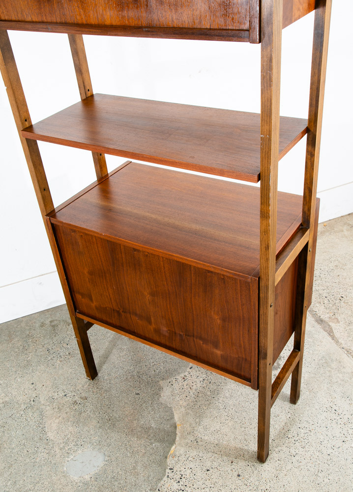 Mid Century Modern Room Divider Wall Unit Walnut Freestanding Modular Drawers - Image 7