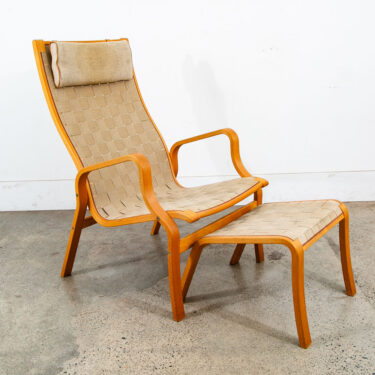 Mid Century Danish Modern Lounge Chair Finn Ostergaard Canvas Sweden Ottoman Mcm