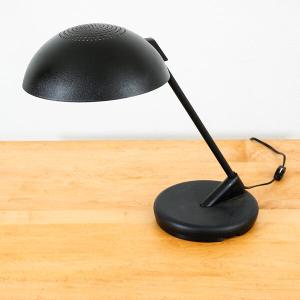 Mid Century Modern Table Lamp Round Metal Light Desk Black American Mcm Vintage - Image 2