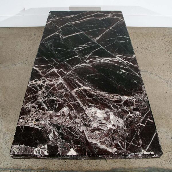 Mid Century Modern Coffee Table Marble Rectangular Pedesta Large Black White NM - Image 5