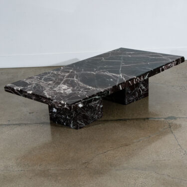 Mid Century Modern Coffee Table Marble Rectangular Pedesta Large Black White NM