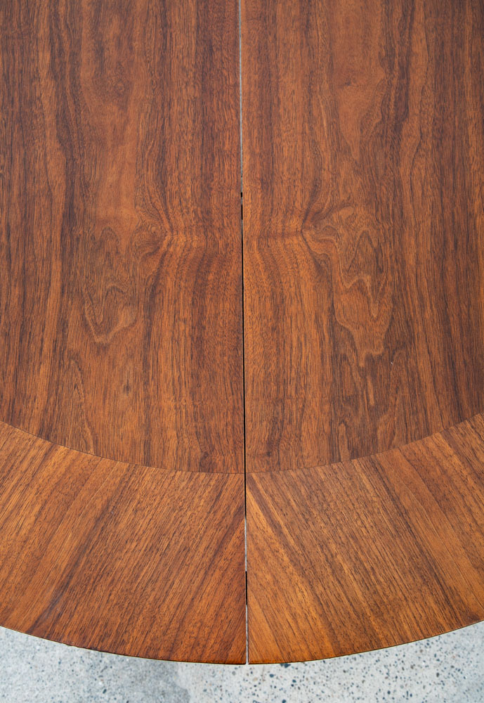 Mid Century Modern Dining Table Pedestal Walnut Round Restored Circular Mcm - Image 8