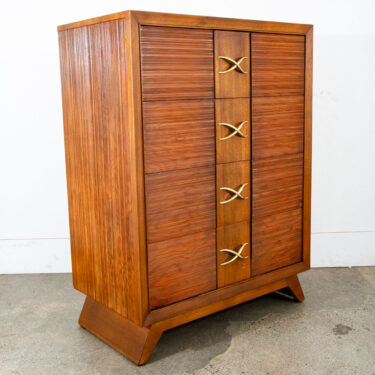 Mid Century Modern Highboy Dresser Chest Frankl Brown Saltman Mahogany Oak Mcm