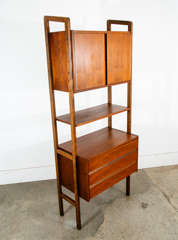 Mid Century Modern Room Divider Wall Unit Walnut Freestanding Modular Drawers - Image 11