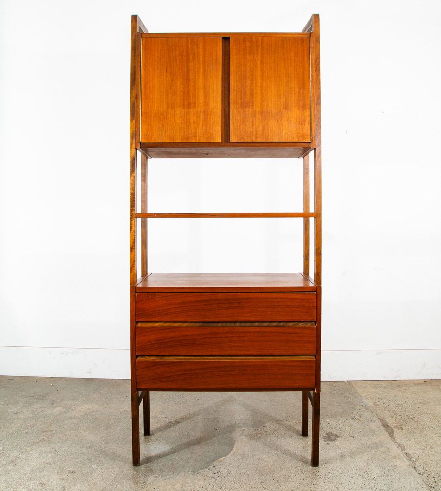 Mid Century Modern Room Divider Wall Unit Walnut Freestanding Modular Drawers - Image 9