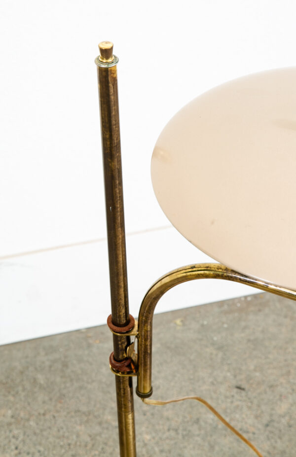 Mid Century Modern Floor Lamp Round Metal Sight Light Office UFO Saucer Mcm - Image 5