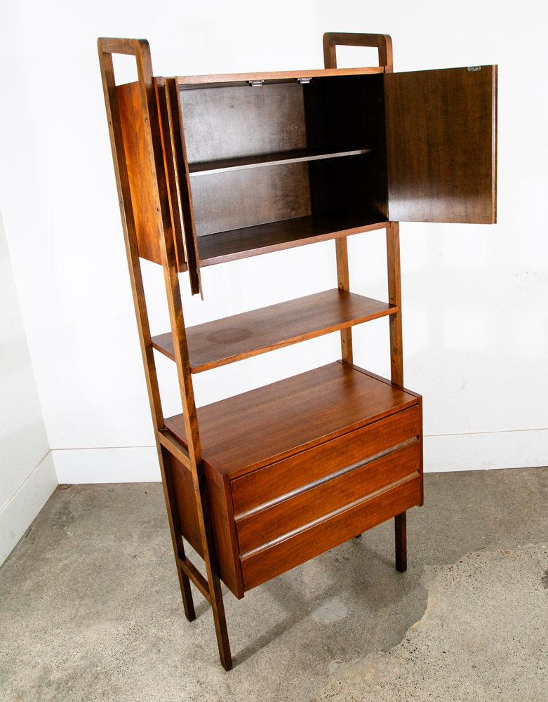 Mid Century Modern Room Divider Wall Unit Walnut Freestanding Modular Drawers - Image 6