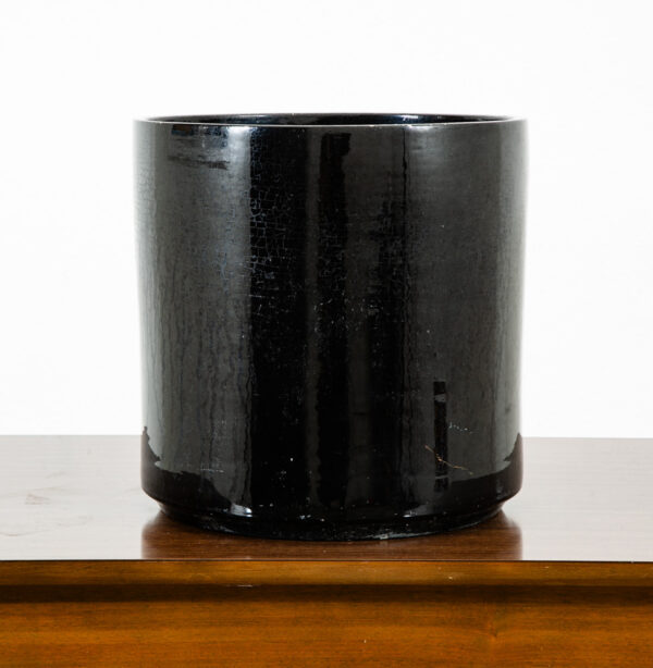 Mid Century Modern Planter AC-12 Black Gloss Large Gainey Ceramic Vintage Round - Image 3