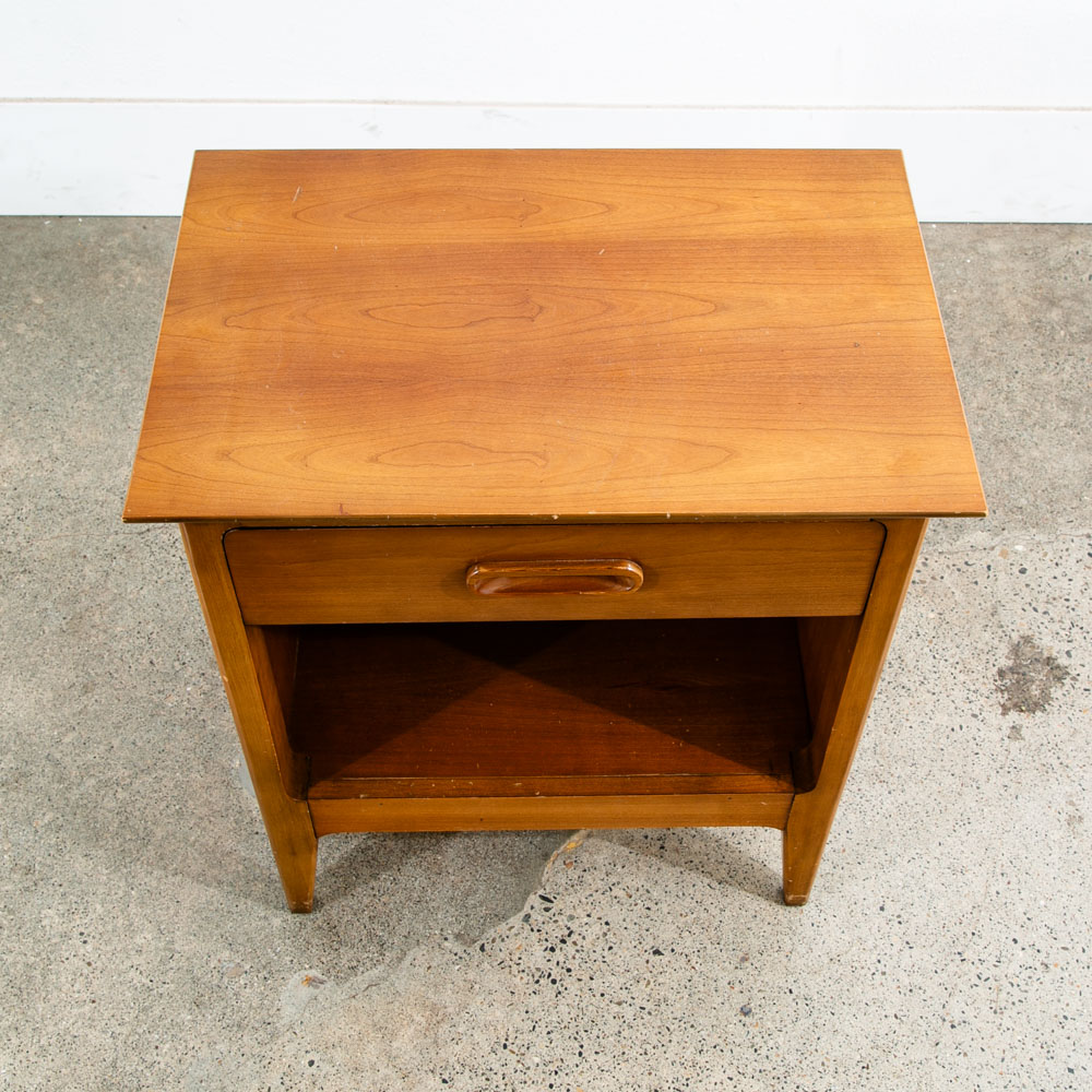 Mid Century Modern Nightstand Side Table Cherry Drawer Wood Handle Dixie Mcm - Image 3