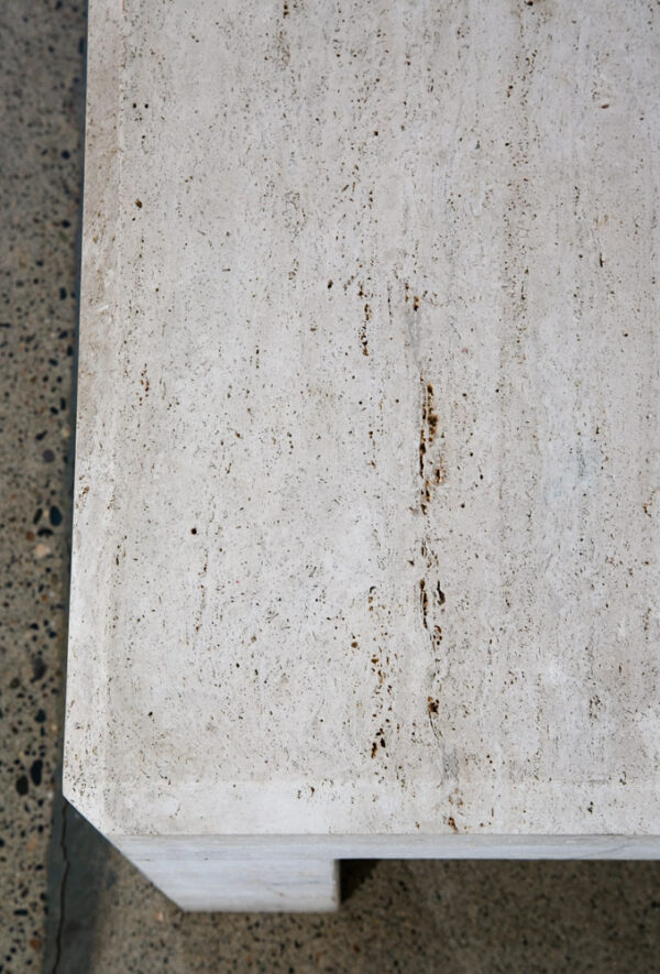 Mid Century Modern Coffee Table Travertine Square Large 42" 1970s Vintage Stone - Image 8